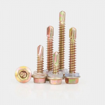 Hexagon flange drilling screw with tapping screw thread