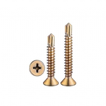 Cross flat head drill screw