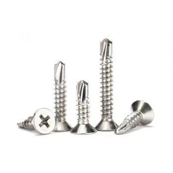 Cross flat head drill screw